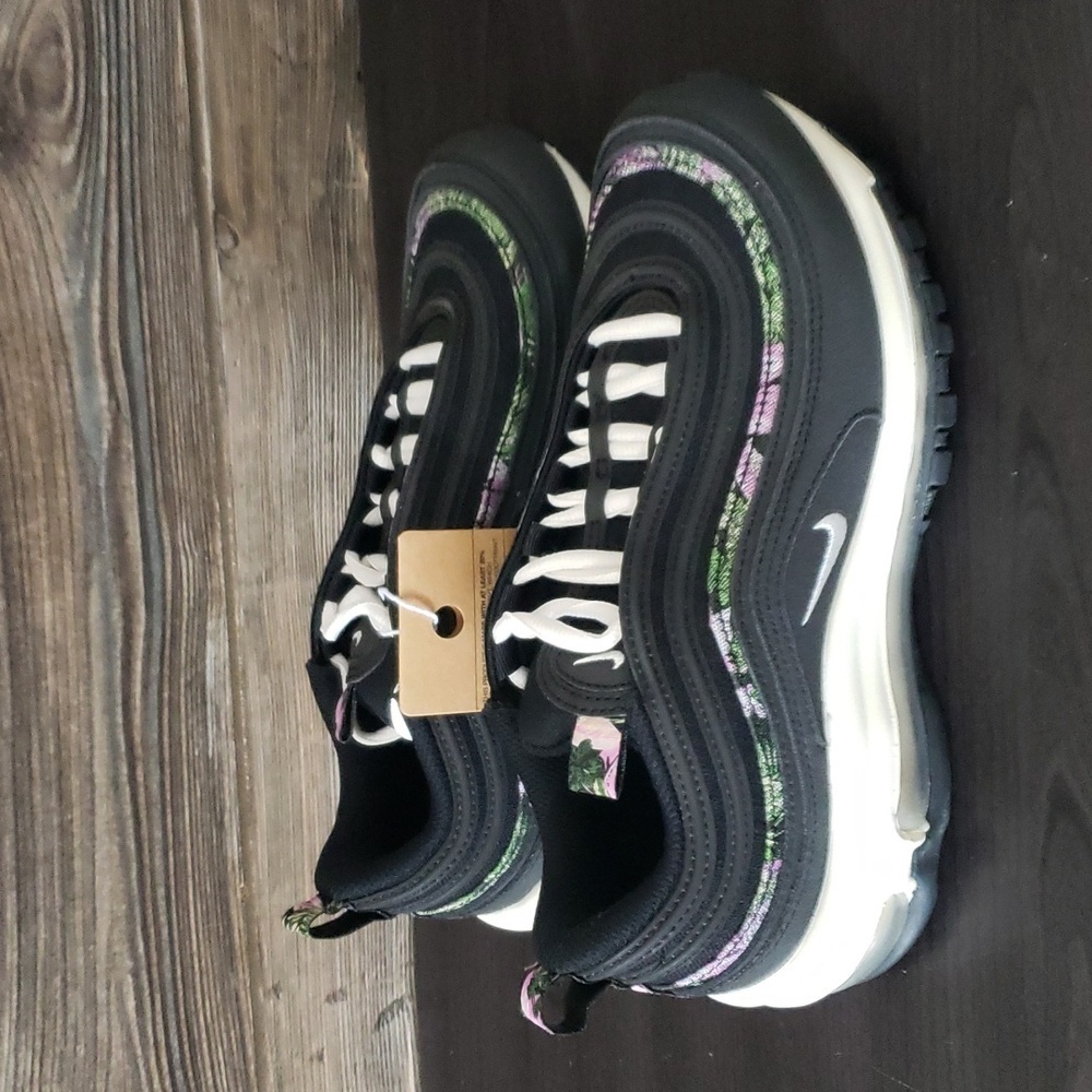New Nike Air Max 97 Womens‎ Sneakers Size 8.5 Black Floral Casual Streetwear - Picture 4 of 9